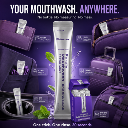 Purple Mouthwash - Sachets 20 Pack - Peroxide-Free - Alcohol Free -🌿Vegan Mint🌿